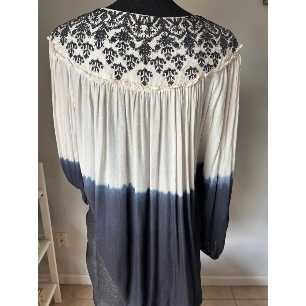 🌟ANTHROPOLOGIE FLOREAT Dip dyed ombré and embroidered tunic - Picture 8 of 13